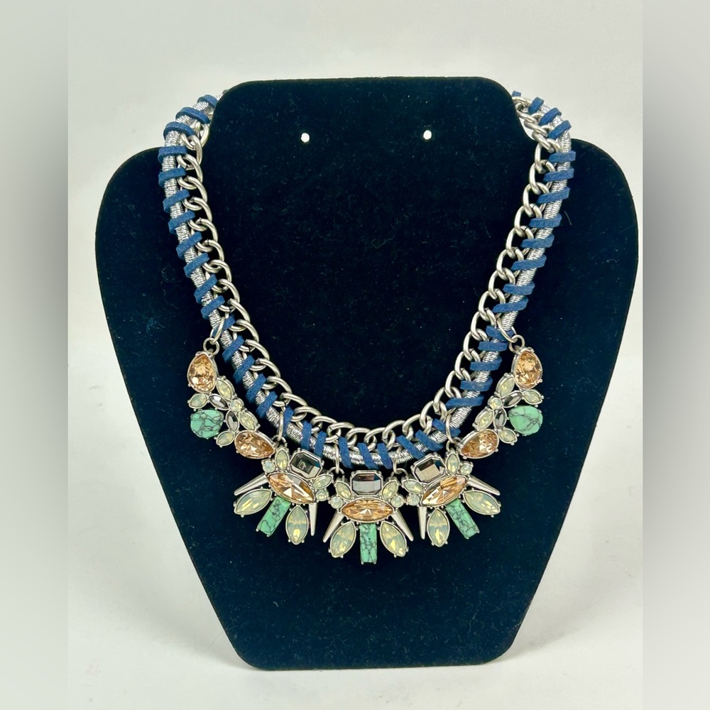 Premier Deaigns offshore blue crystal multi stone necklace